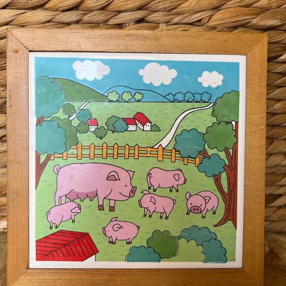 Piggy farm scene wall decor - Picture 1 of 6